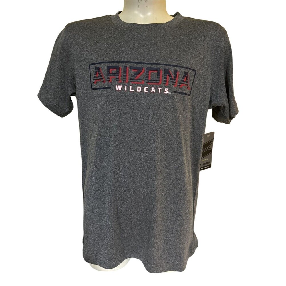 NEW Arizona Wildcats Colosseum Heathered Grey Short Sleeve Shirt Youth M 12-14